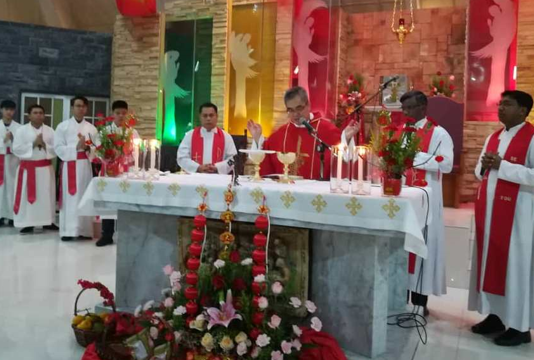 Serian Catholics celebrate CNY with Mass and cultural dance