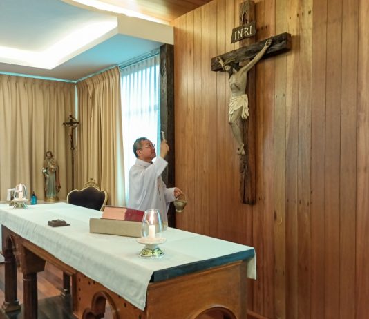 Blessing of new Cross at Holy Family Chapel, ACCPC