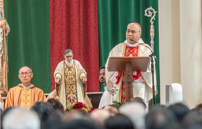 Cardinal William Goh delivers the homily during the Mass commemorating the 50th anniversary of St Josemaria Escriva’s death, held on June 28. Photo: Opus Dei Singapore