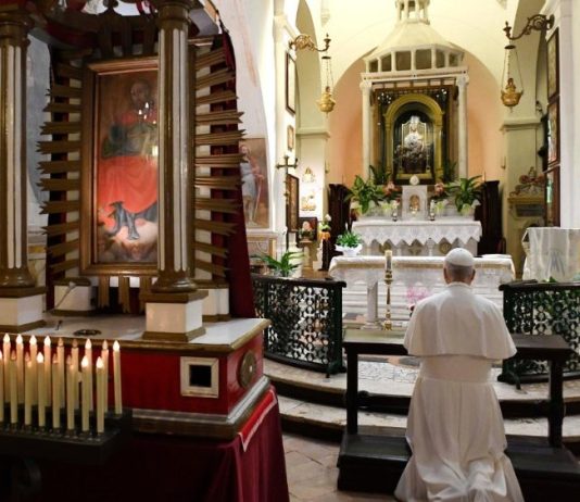 Pope visits Shrine of Our Lady of Grace just south of Rome