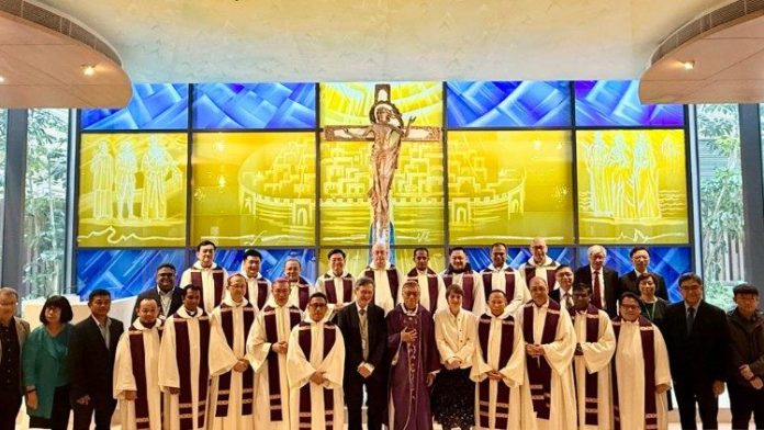 Asian Bishops and dr Paolo Ruffini at the Hong Kong meeting on AI